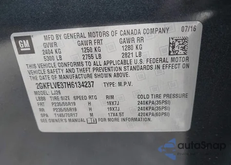 2017 GMC Terrain Denali из США, поврежденный, VIN 2GKFLVE37H6134237